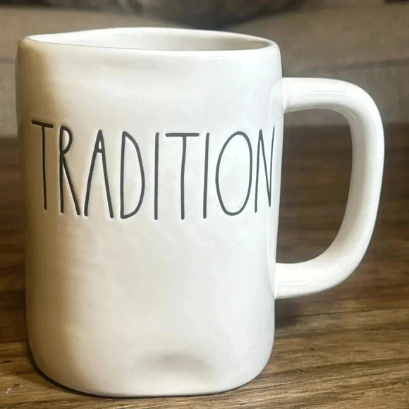RAE DUNN CERAMIC “TRADITION” TEA/COFFEE CUP/MUG - Picture 2 of 5